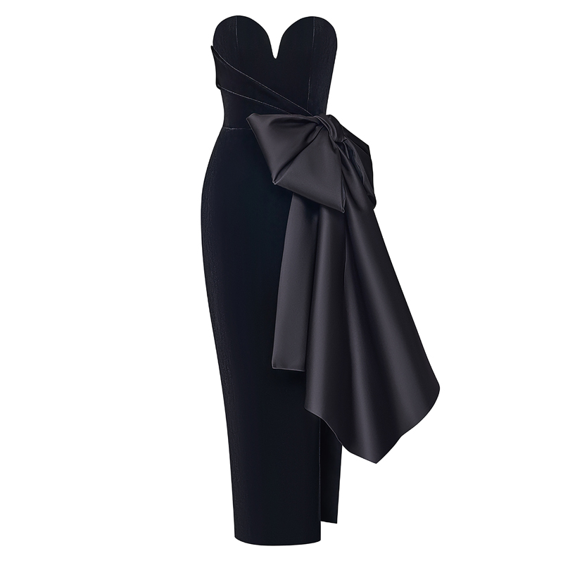 TARUB Asymmetric Evening Dress Gown