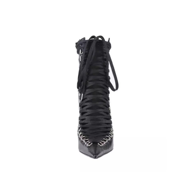 TERUI Lace Up High Heel Ankle Boots