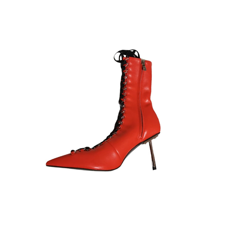 TERUI Lace Up High Heel Ankle Boots