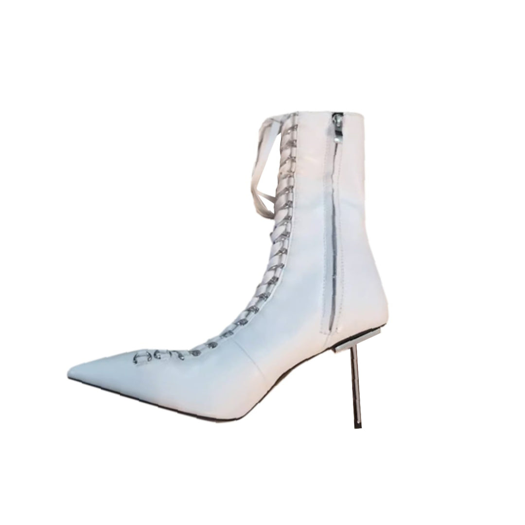TERUI Lace Up High Heel Ankle Boots