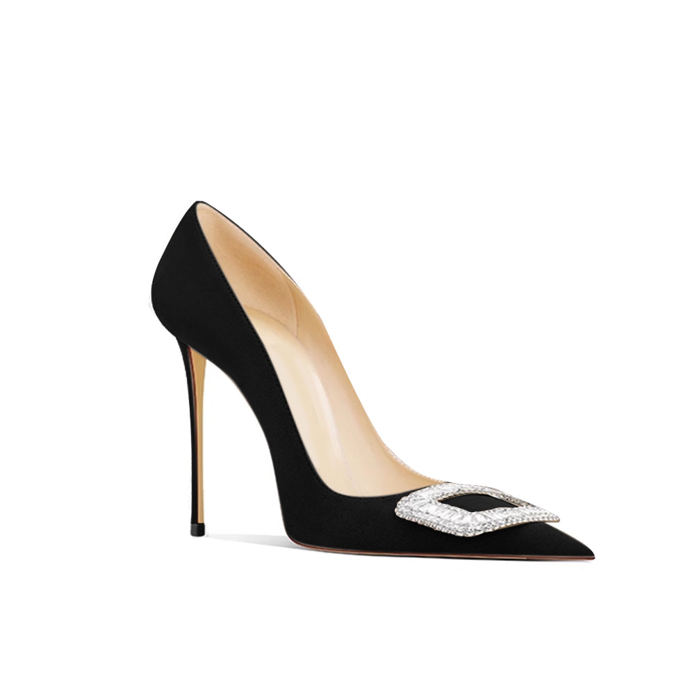 TIMVA Diamante Mid Heel Pumps - 8cm