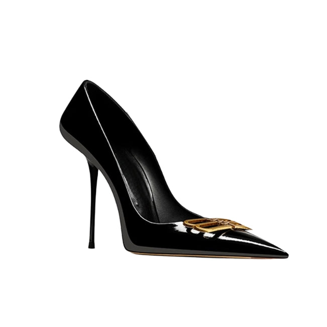 VAHAJ Metal Embellished Mid Heel Pumps - 8cm