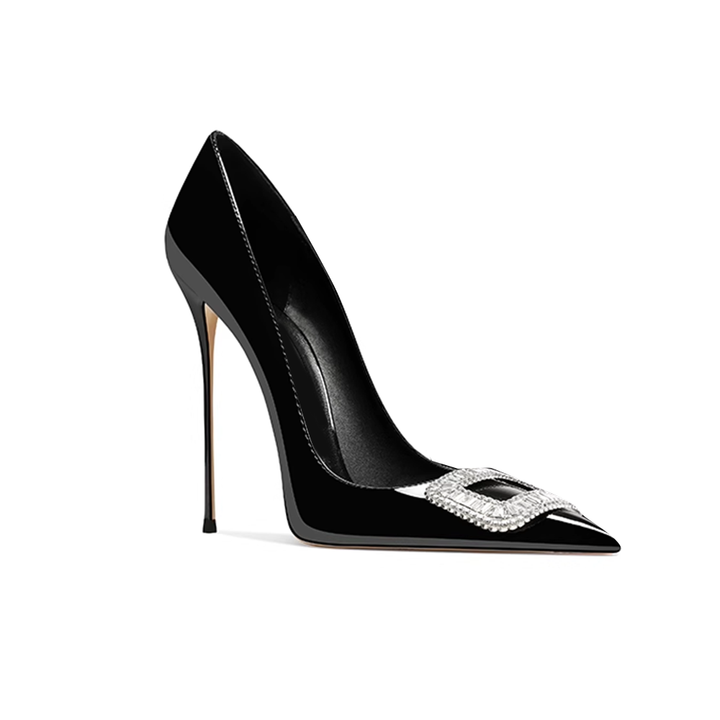 VEINA Diamante Buckled High Heel Pumps - 10cm