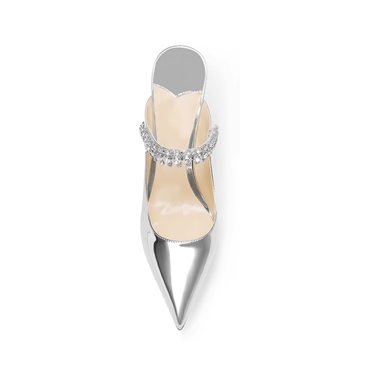 VERUI Diamante High Heel Mules Sandals - 10cm