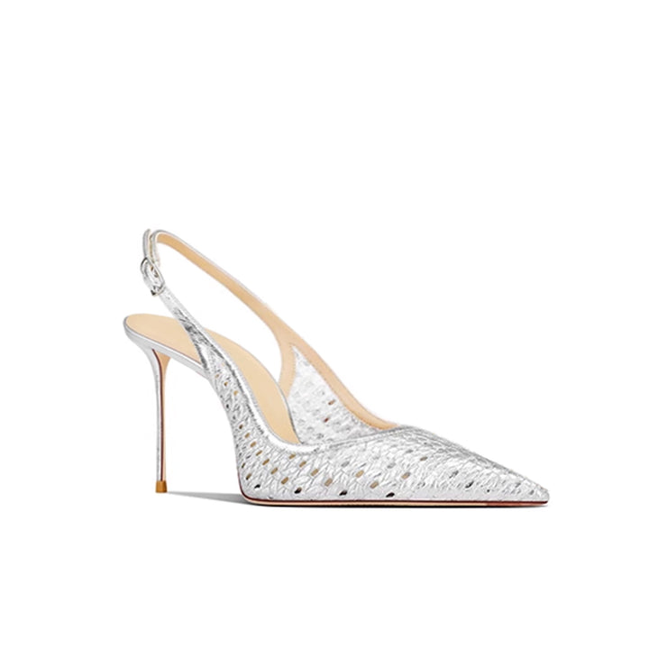 VLERA Cut Out Mid Heel Sandals - 8cm