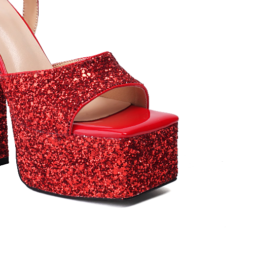 VUROT Ankle Strap Block Heel Platform Sandals