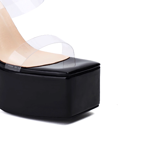 VUSTA PVC Platform Mules Sandals