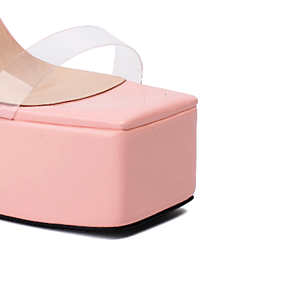 VUSTA PVC Platform Mules Sandals