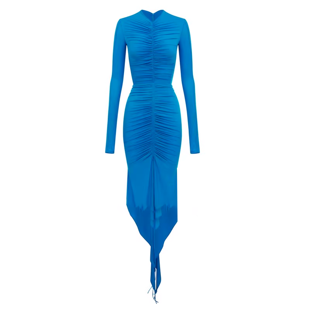 VUTEI Ruffled Hem Evening Dress Gown