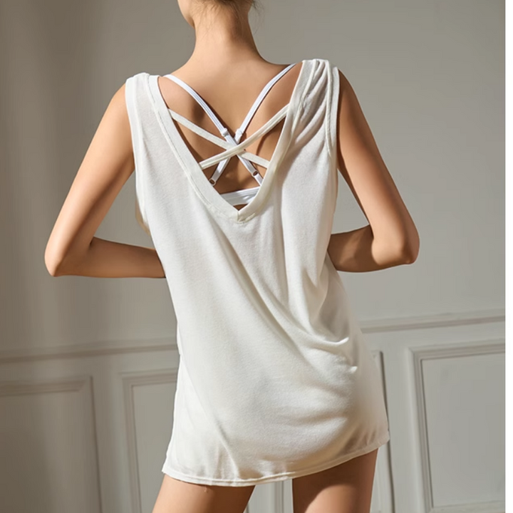 VUSTU Yoga Pilates Backless Fitted Fitness Top