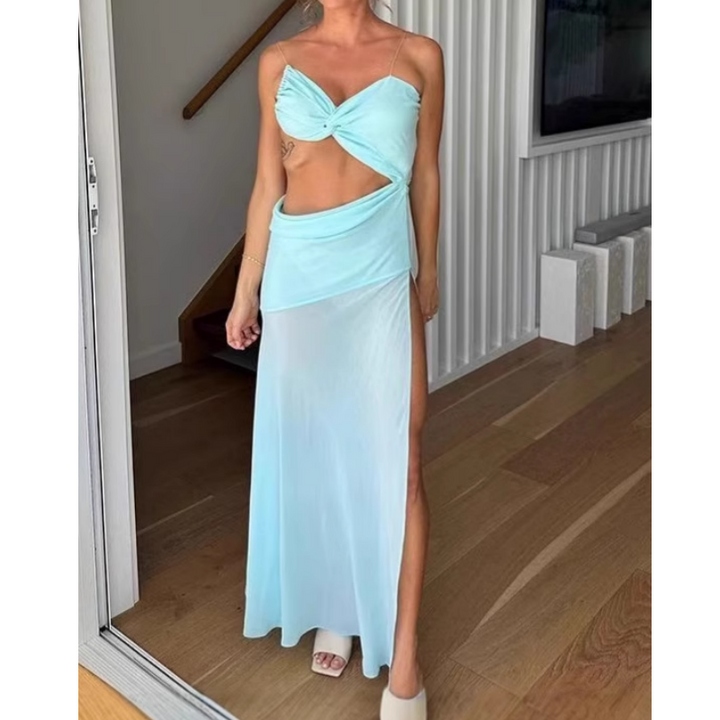 WEIRU Cut Out Slip Dress