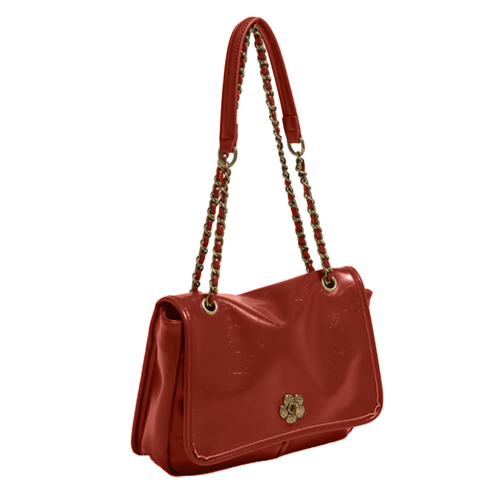 ZELDA Metal Lock Cross Body Bag - Small