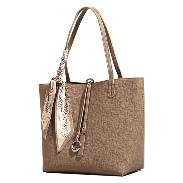 NEKIU Scarf Leather Bucket Bag