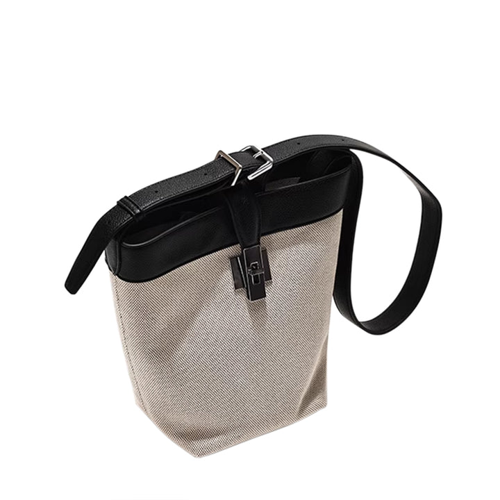 NUSTO Metal Lock Bi-Color Bucket Bag