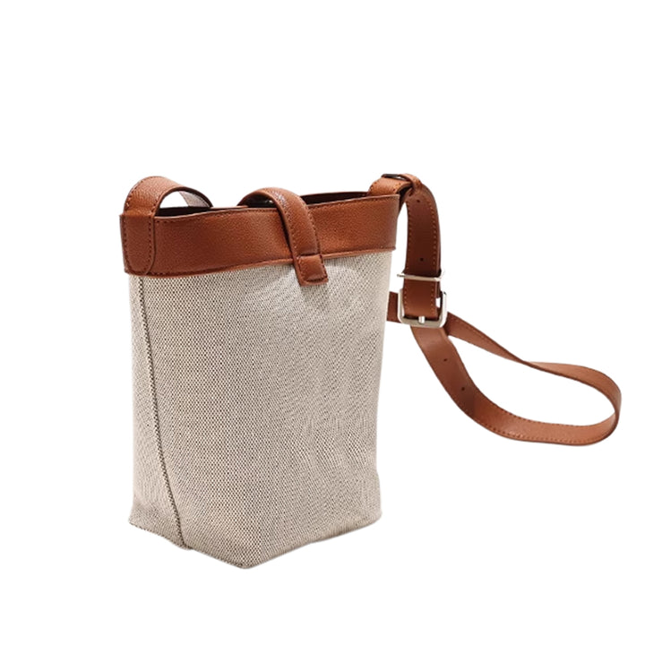 NUSTO Metal Lock Bi-Color Bucket Bag