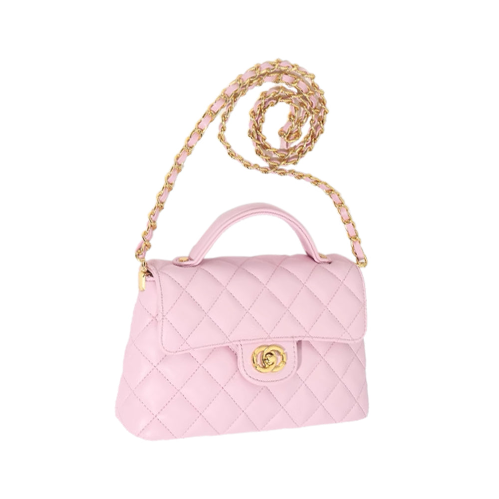 SENVT Metal Lock Quilted Cross Body Bag