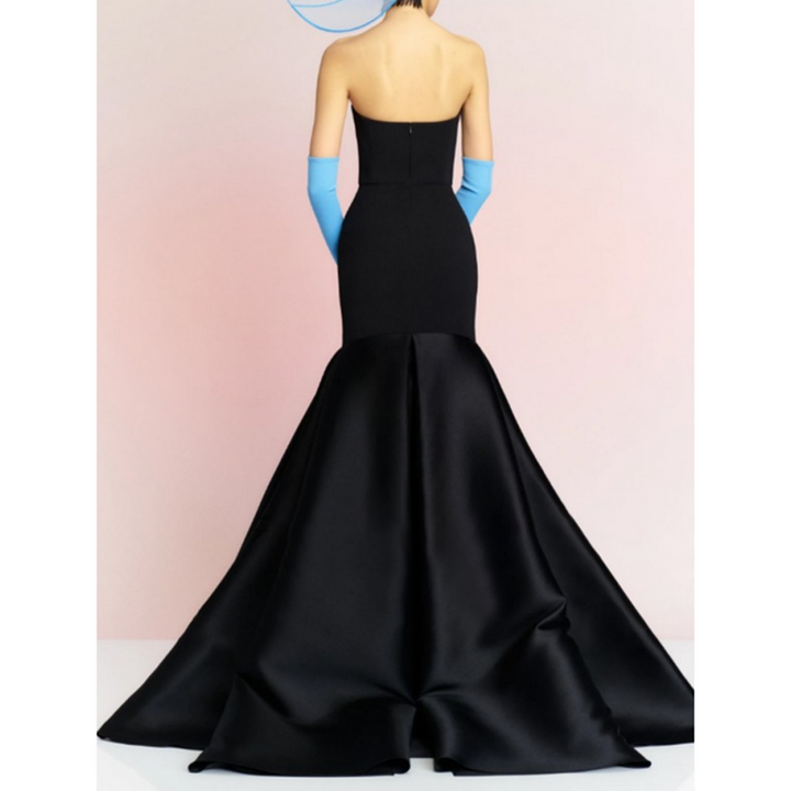 CUDAH Ruffled Hem Tube Evening Dress Gown