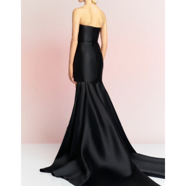 JINAE Ruffled Hem Tube Evening Dress Gown