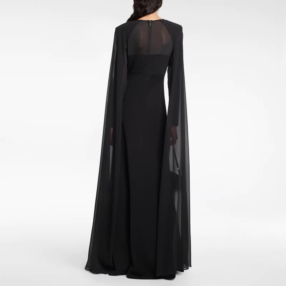 KATUM Cape Evening Dress Gown