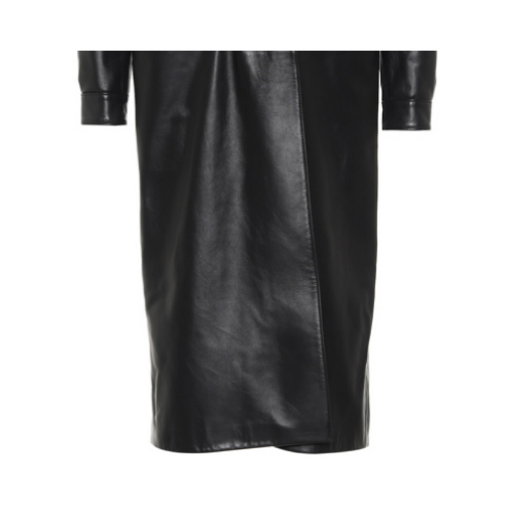 KAYSE Leather Maxi Trench Coat