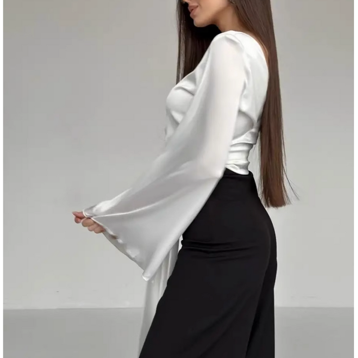 LEDOA Lace Up Cropped Top