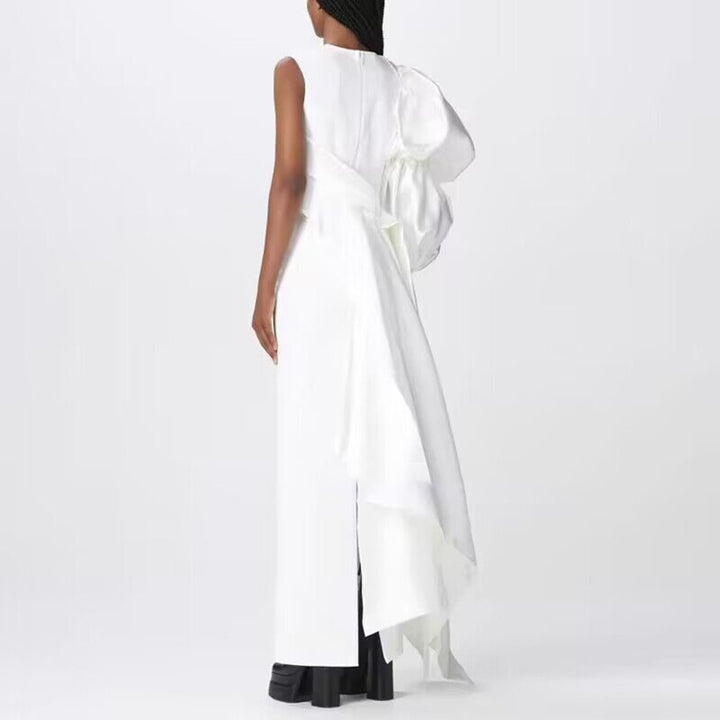 MELDU Ruffled Off-Shoulder Evening Dress Gown