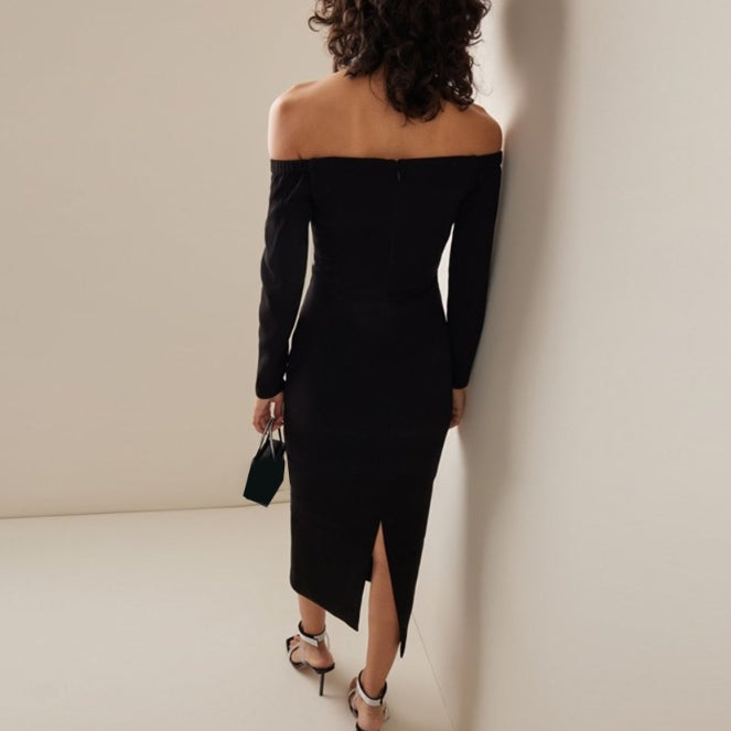 NASHE Off-Shoulder Evening Dress Gown