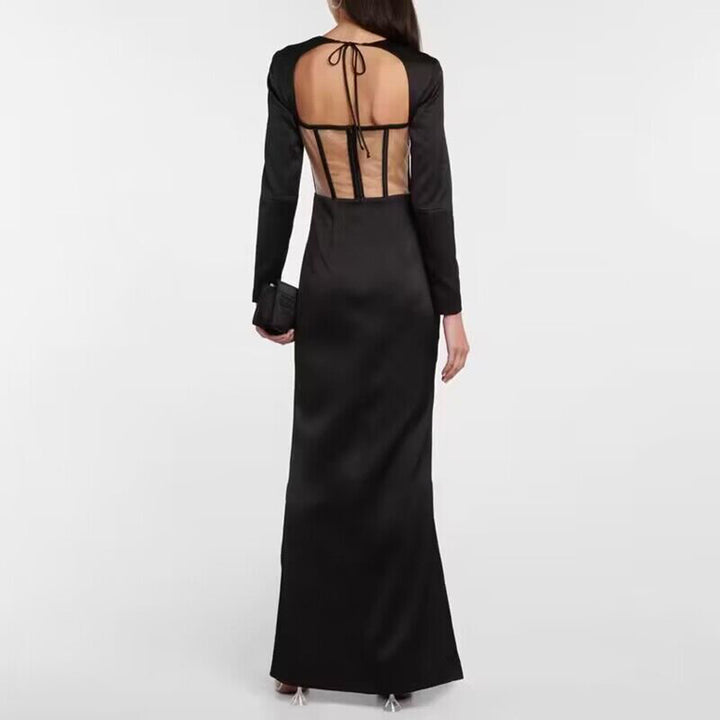 QUTCA See Through Evening Dress Gown