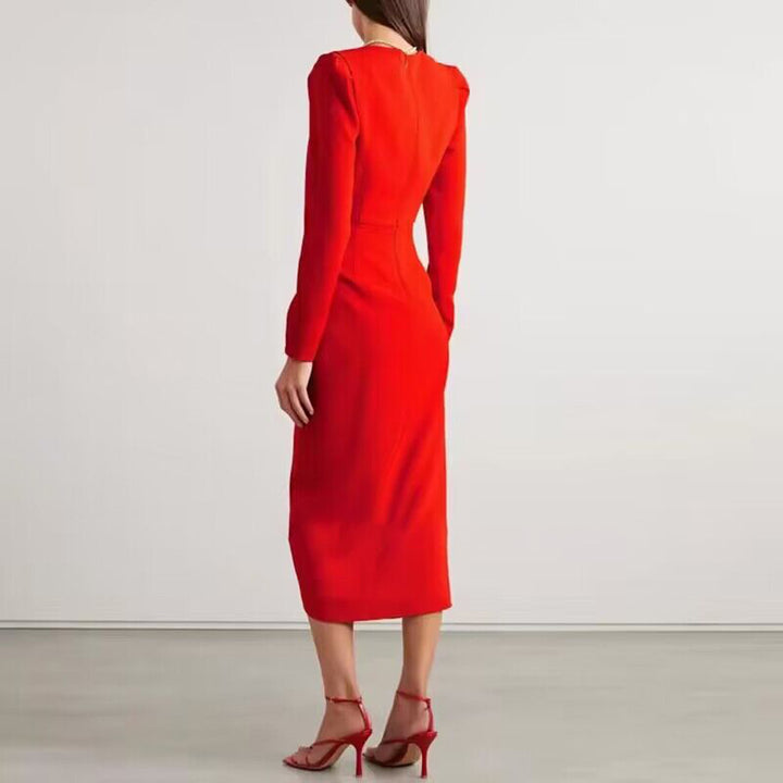 RUNBO Long Sleeves Slip Evening Dress Gown