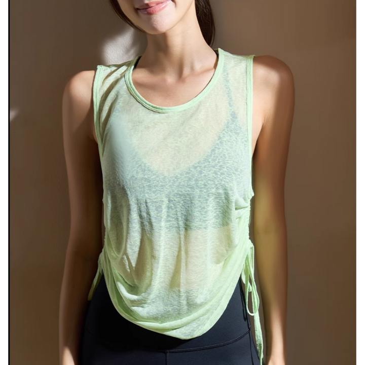 SABVI Yoga Pilates Back Opening Fitted Fitness Top