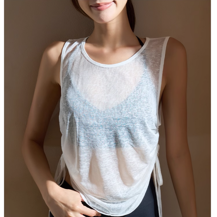 SABVI Yoga Pilates Back Opening Fitted Fitness Top