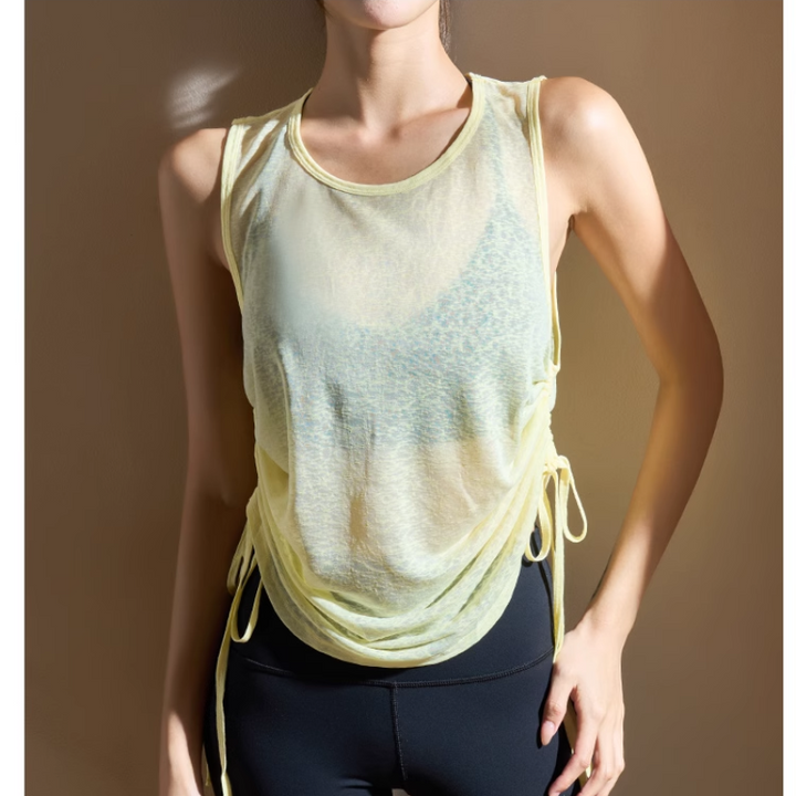 SABVI Yoga Pilates Back Opening Fitted Fitness Top