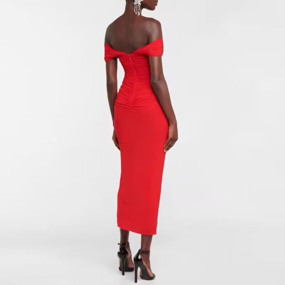 SENUO Off-Shoulder Evening Dress Gown