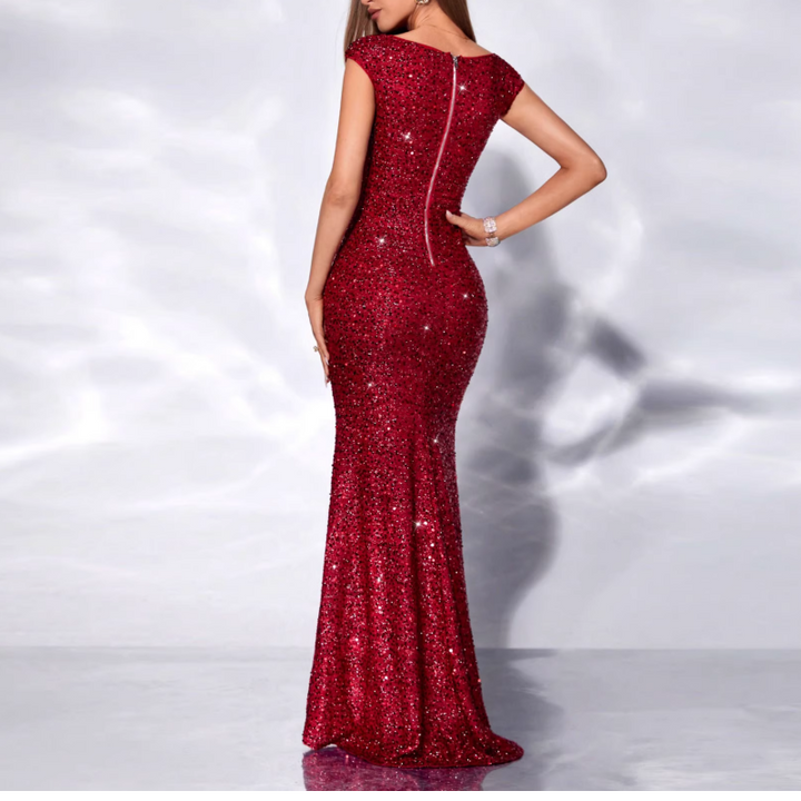 SNEVO Sequinned Maxi Evening Dress Gown