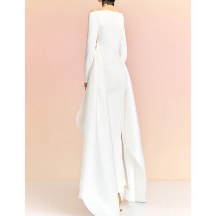 TONBI Ruffled Hem Evening Dress Gown