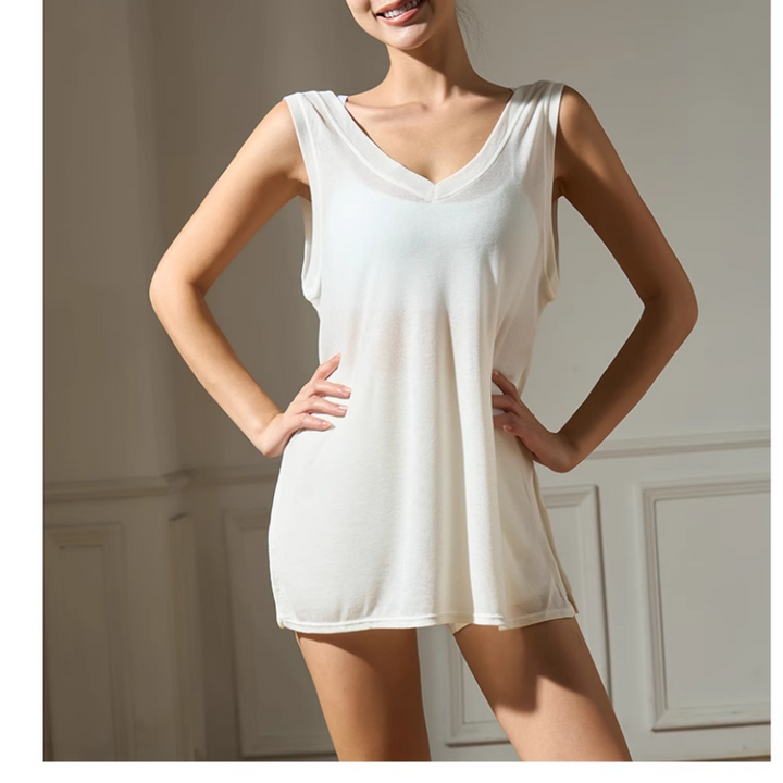 VUSTU Yoga Pilates Backless Fitted Fitness Top