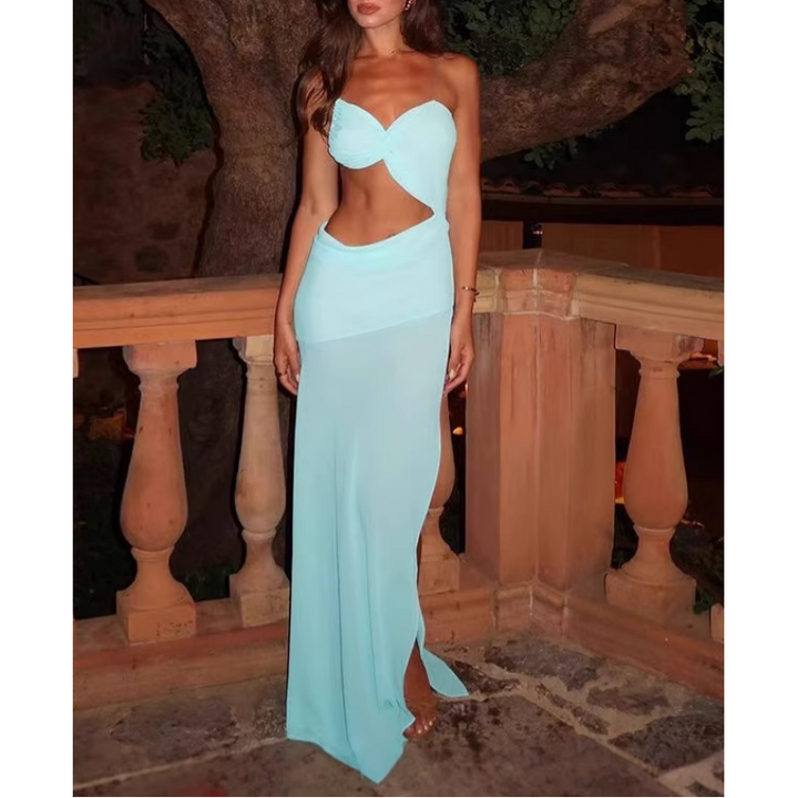 WEIRU Cut Out Slip Dress