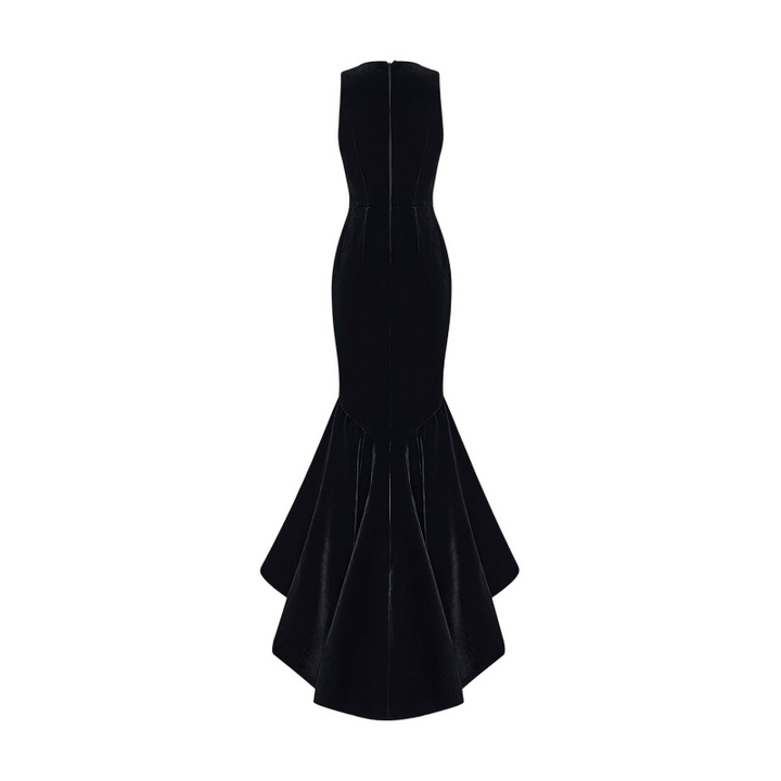 XUIVE Ruffled Hem Evening Dress Gown