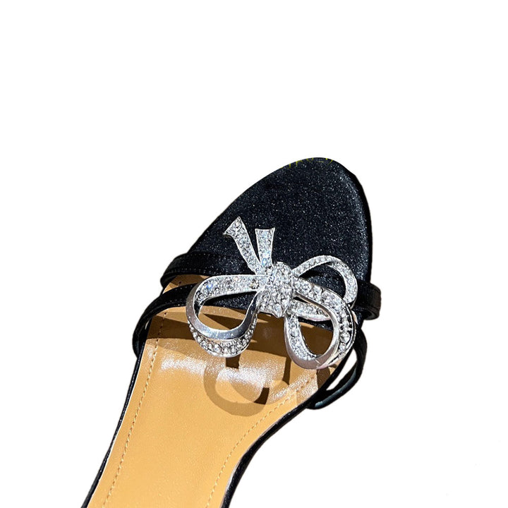CETUA Diamante Bow High Heel Sandals