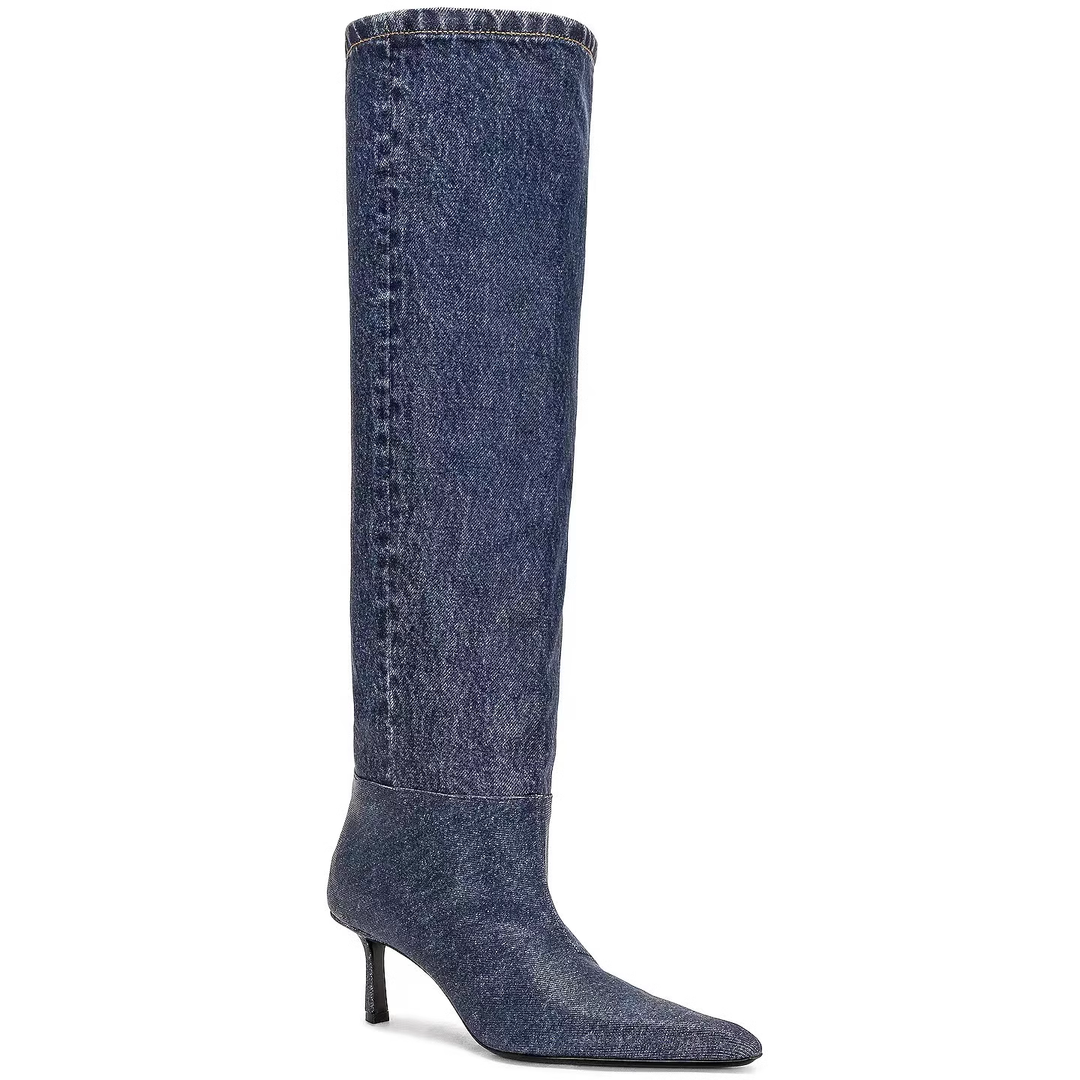 DAITO Kitten Heel Knee High Boots