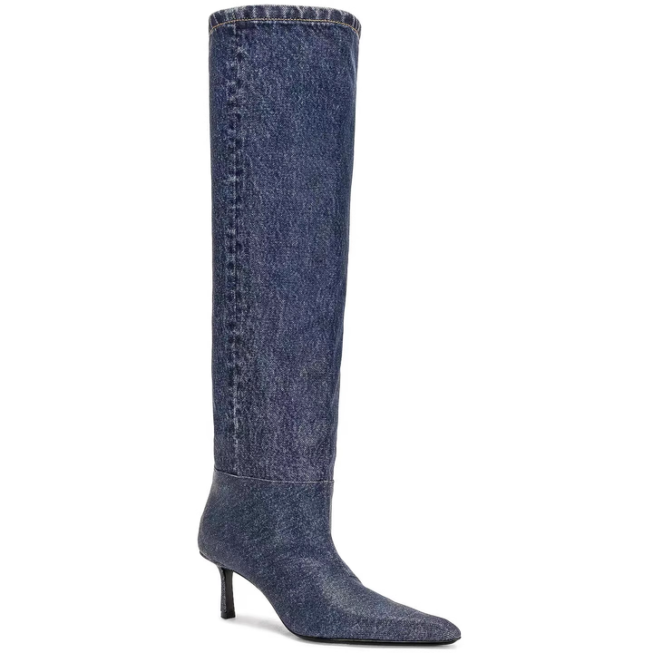 DAITO Kitten Heel Knee High Boots
