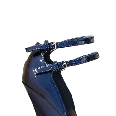 DELCO Ankle Strap Wedged Heel Sandals