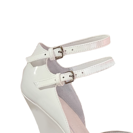 DELCO Ankle Strap Wedged Heel Sandals