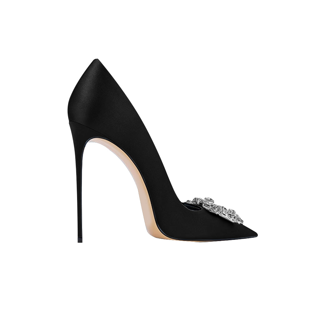 HOIME Diamante Bucked High Heel Pumps - 10cm