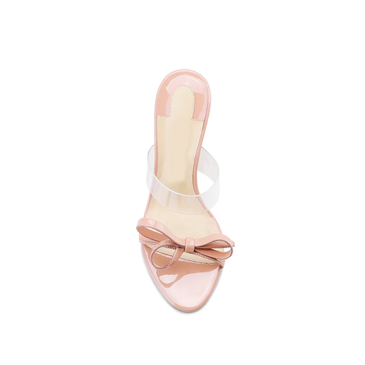 JODIY Bow PVC Mules Sandals - 10cm