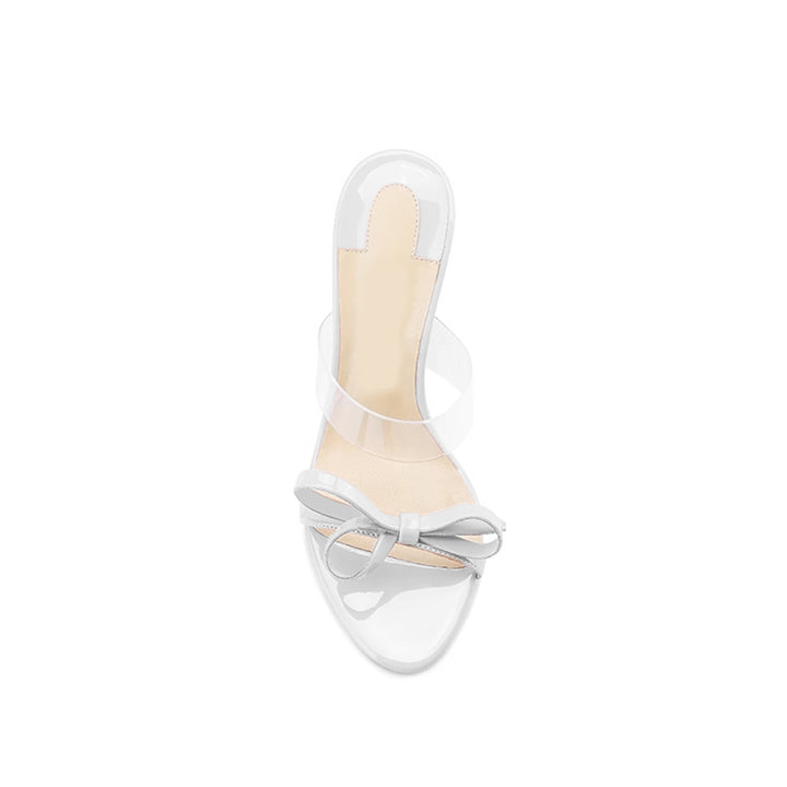 JODIY Bow PVC Mules Sandals - 10cm