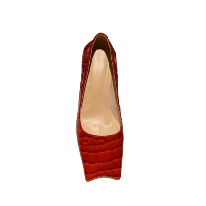 JUMMA Leather Mid Heel Pumps