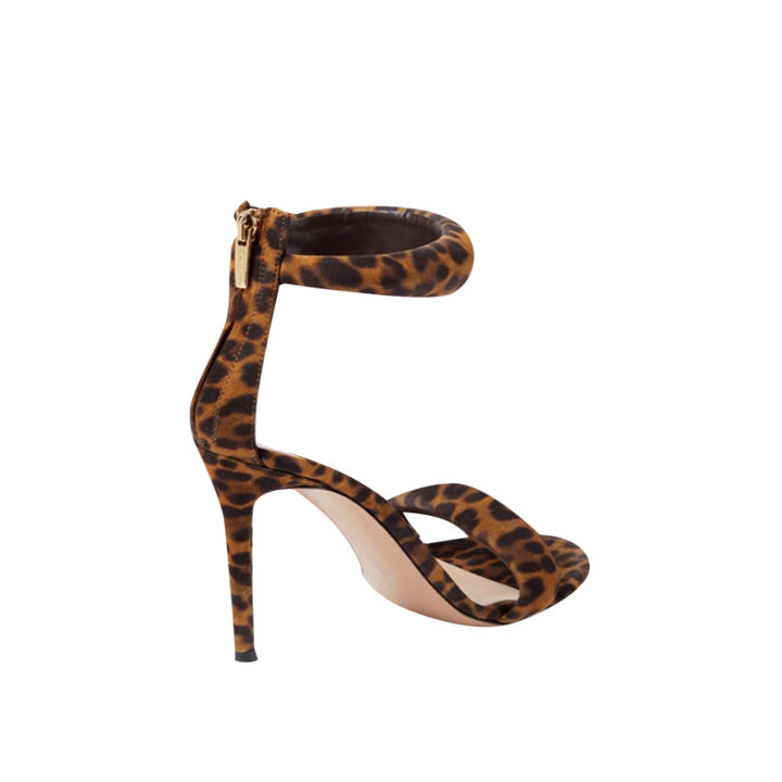 KAFIN Printed Ankle Strap Stiletto Mid Heel Sandals - 7.5cm
