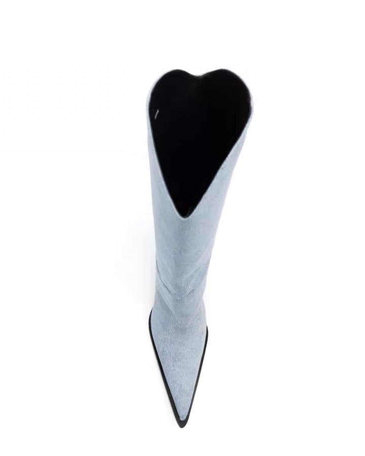 KEHIO Denim Knee High Boots