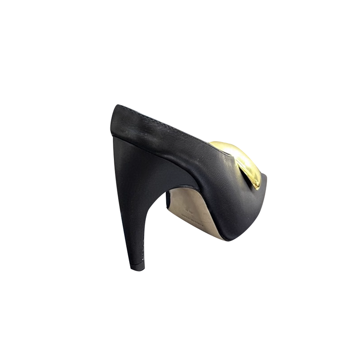 RIUCE Metal Embellished Peep Toe Mules Sandals